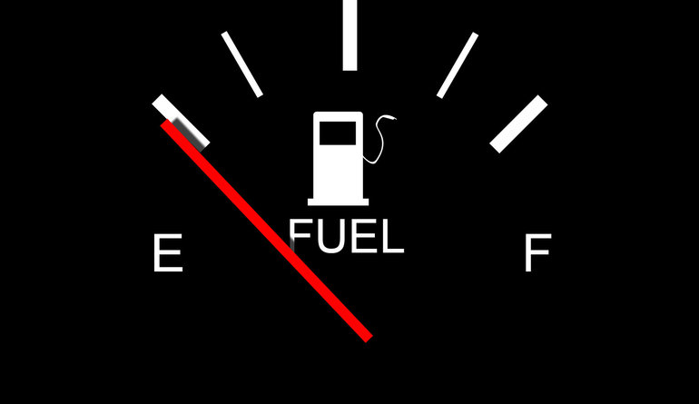 Empty fuel gauge