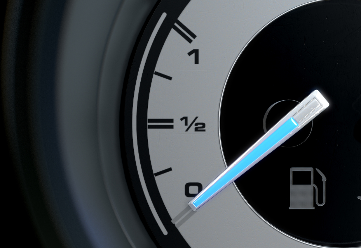 Empty fuel gauge